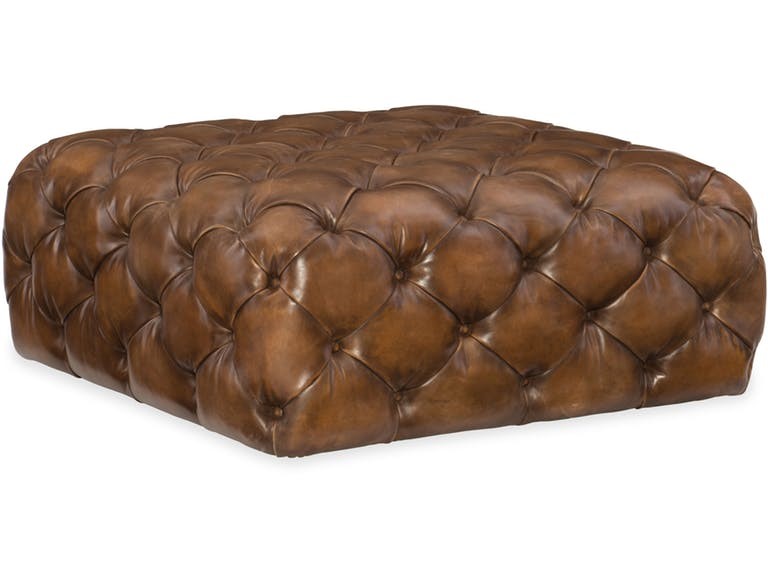Imagine this Hooker Furniture Living Room Ethan Square Ottoman sitting inside your rustic straw bale home.