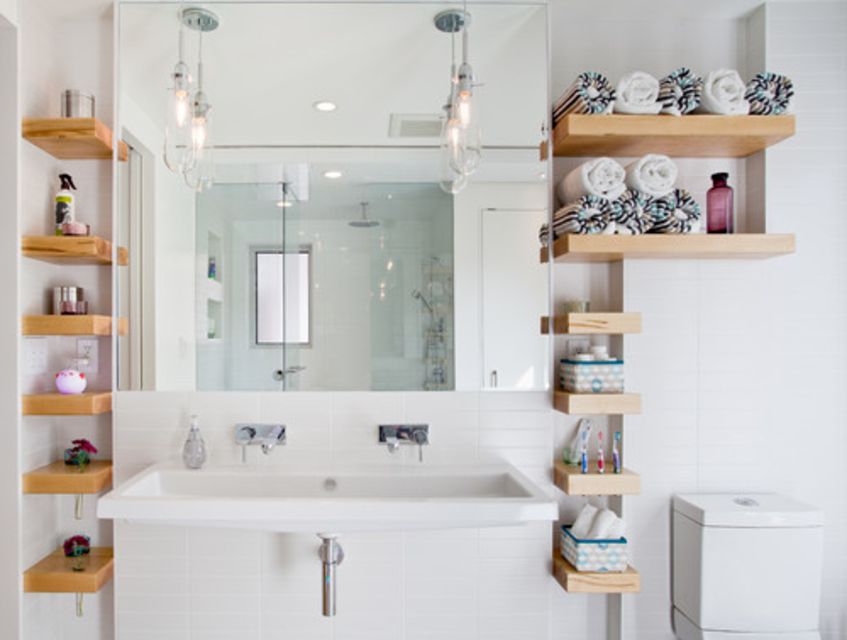 Need Bathroom Shelf Ideas Here Are 15, Bathroom Mirror Shelf Ideas